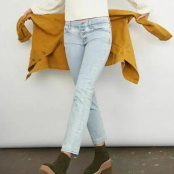 AG for Anthropologie Nolan Ankle Button Fly Jeans-Like NEW-27R - Picture 3 of 7
